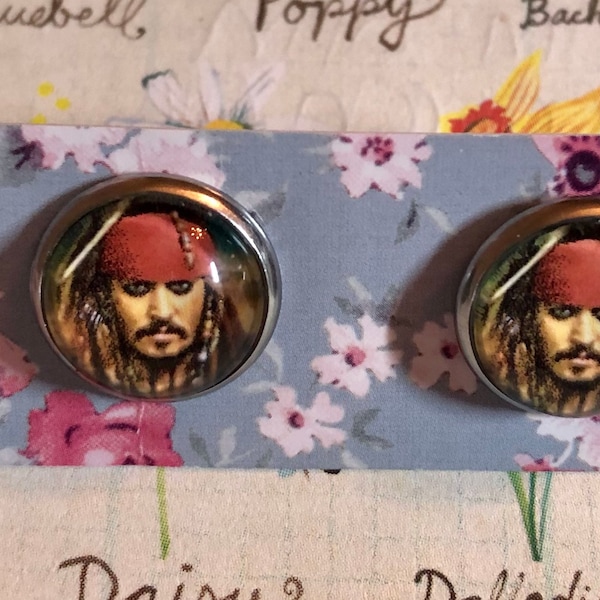 Jack Sparrow Inspired Earrings! Stud Earrings / Silver Earrings / Handmade Jewelry / Pirates of the Caribbean / Disney / Clip On Earrings