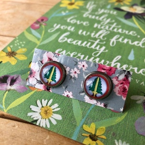 Twin Peaks Inspired Bookhouse Boys Earrings! David Lynch / Stud Earrings / Silver Earrings / Handmade Jewelry / Statement Earrings / Clip On