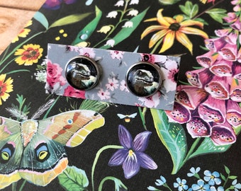 Jurassic World Inspired Velociraptor Earrings! Dinosaur / Stud Earrings / Silver / Handmade Jewelry / Clip Ons