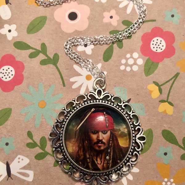 Captain Jack Sparrow Inspired Pendant Necklace! Pirates of the Caribbean / Silver Necklace / Johnny Depp / Disney / Fantasy Jewelry / Gifts