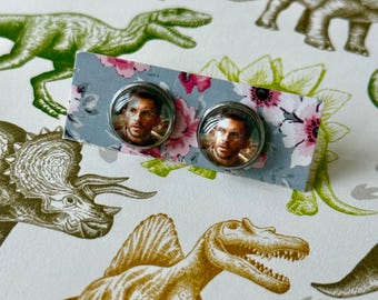 Jurassic World Inspired Henry Loomis Earrings! Dinosaur / Jonathan Bailey / Silver Earrings / Handmade