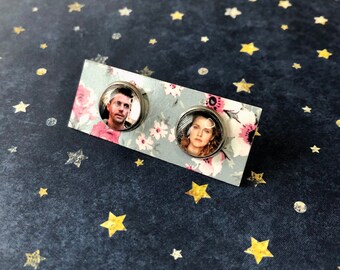 ¡Descubre los pendientes inspirados en las brujas Diana y Matthew! / Vampiro / Pendientes de botón / Amante de los libros