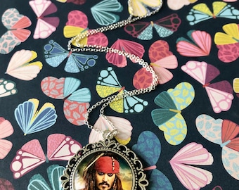 Captain Jack Sparrow Inspired Pendant Necklace! Pirates of the Caribbean / Silver Necklace / Johnny Depp / Disney