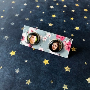 Twilight Inspired Bella Swan & Jacob Black Earrings! Stud Earrings / Silver Earrings / Book Lover / Vampire / Love / Wolf / Clip On Earrings