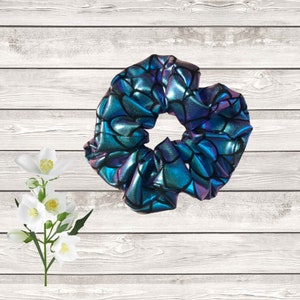 Mermaid Pastel Scale Foiled Polyester Scrunchie