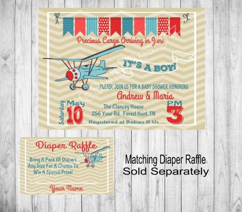 Airplane Baby Shower Boy Baby Shower Its A Boy Vintage Etsy