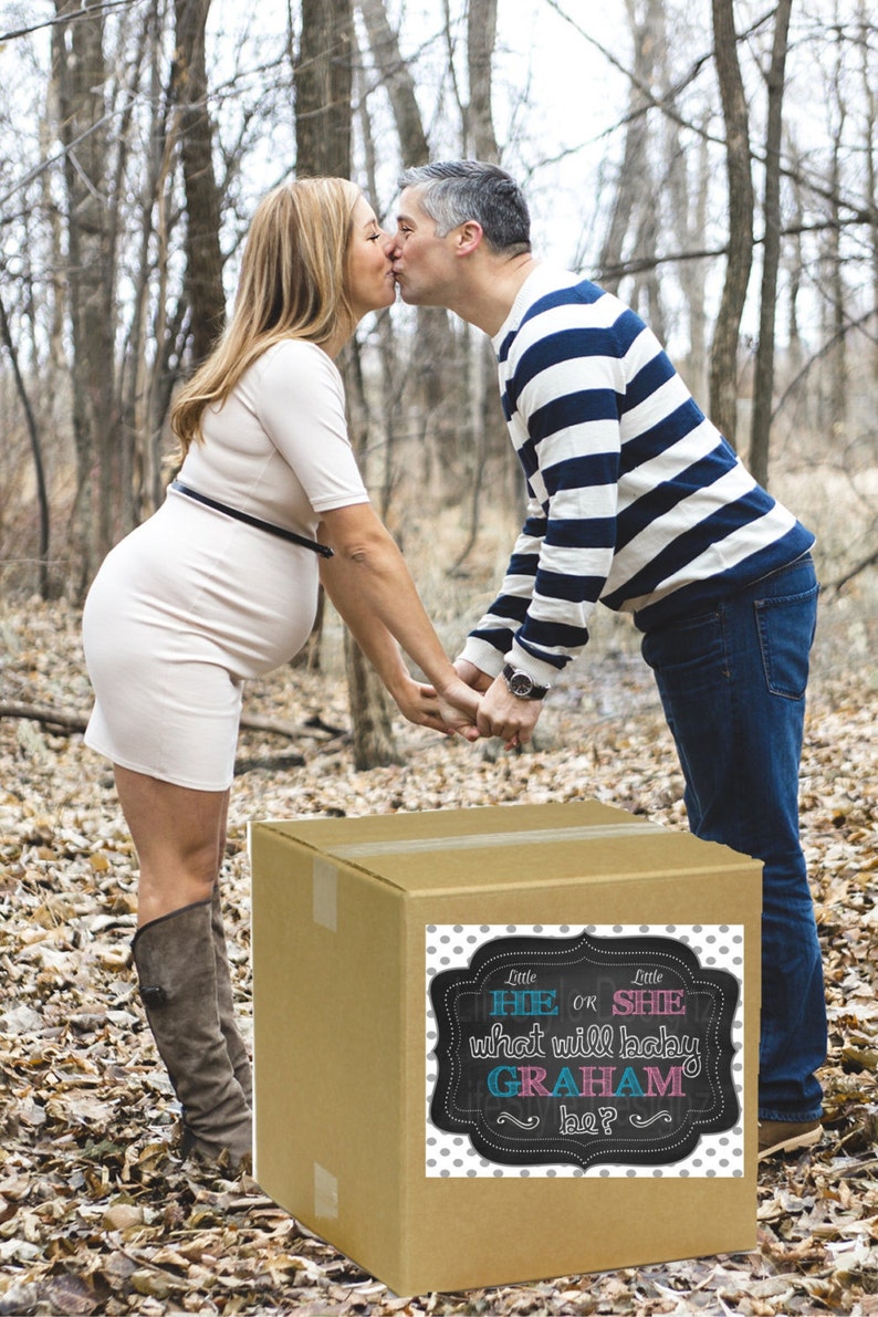 Little He Or Little She Gender Reveal Printable Baby Reveal Balloon Box Sign-What will Baby Be Gender Reveal Party Decor-Baby Shower