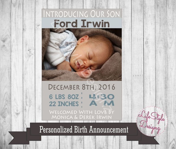 son birth announcement
