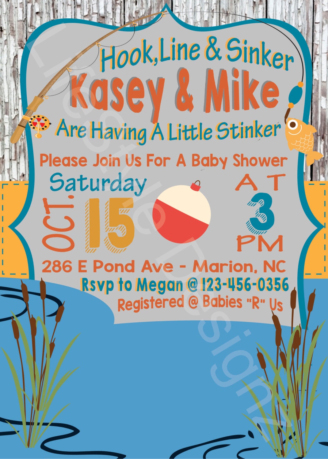 Fishing Baby Shower Invitation Fish Theme Its A Boy Baby | Etsy