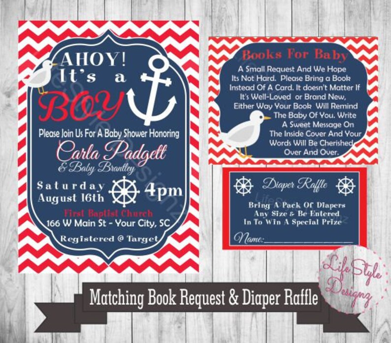 Ahoy Its A Boy Baby Shower Invitation Boy Baby Shower Etsy