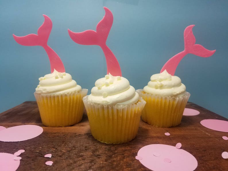 Mermaid Cupcake Toppers Mermaid BirthdayParty Choose Colors Mermaid Mermaid Party Favors Mermaid Tail Cupcake Toppers