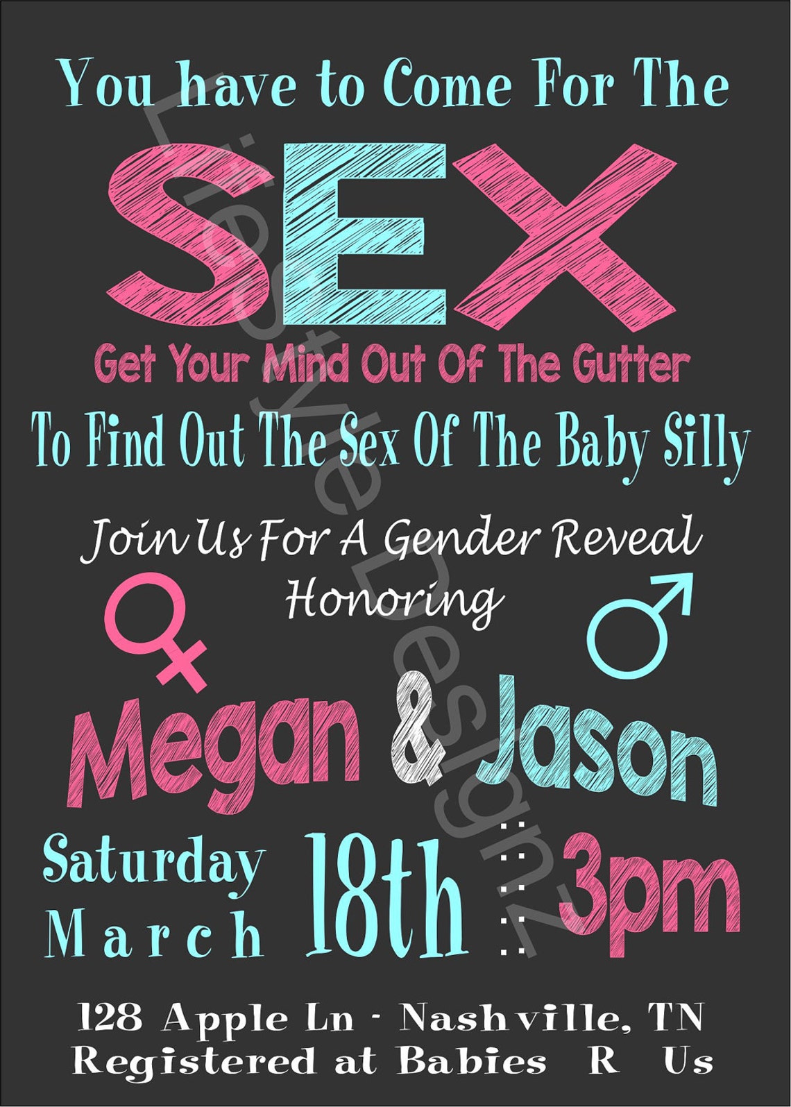 Gender Reveal Invitation Sex Party Lets Talk About Sex Etsy