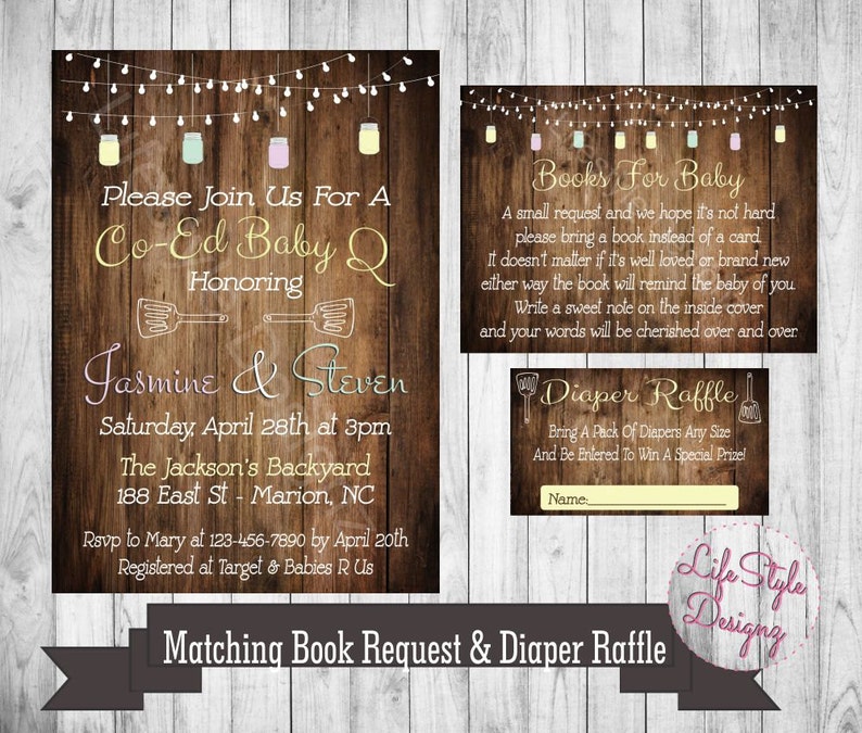 Rustic Baby Shower Invitation Baby Q Baby Shower Coed Baby Etsy Rustic Baby Shower Invitation Baby Q Baby Shower Coed Baby Etsy