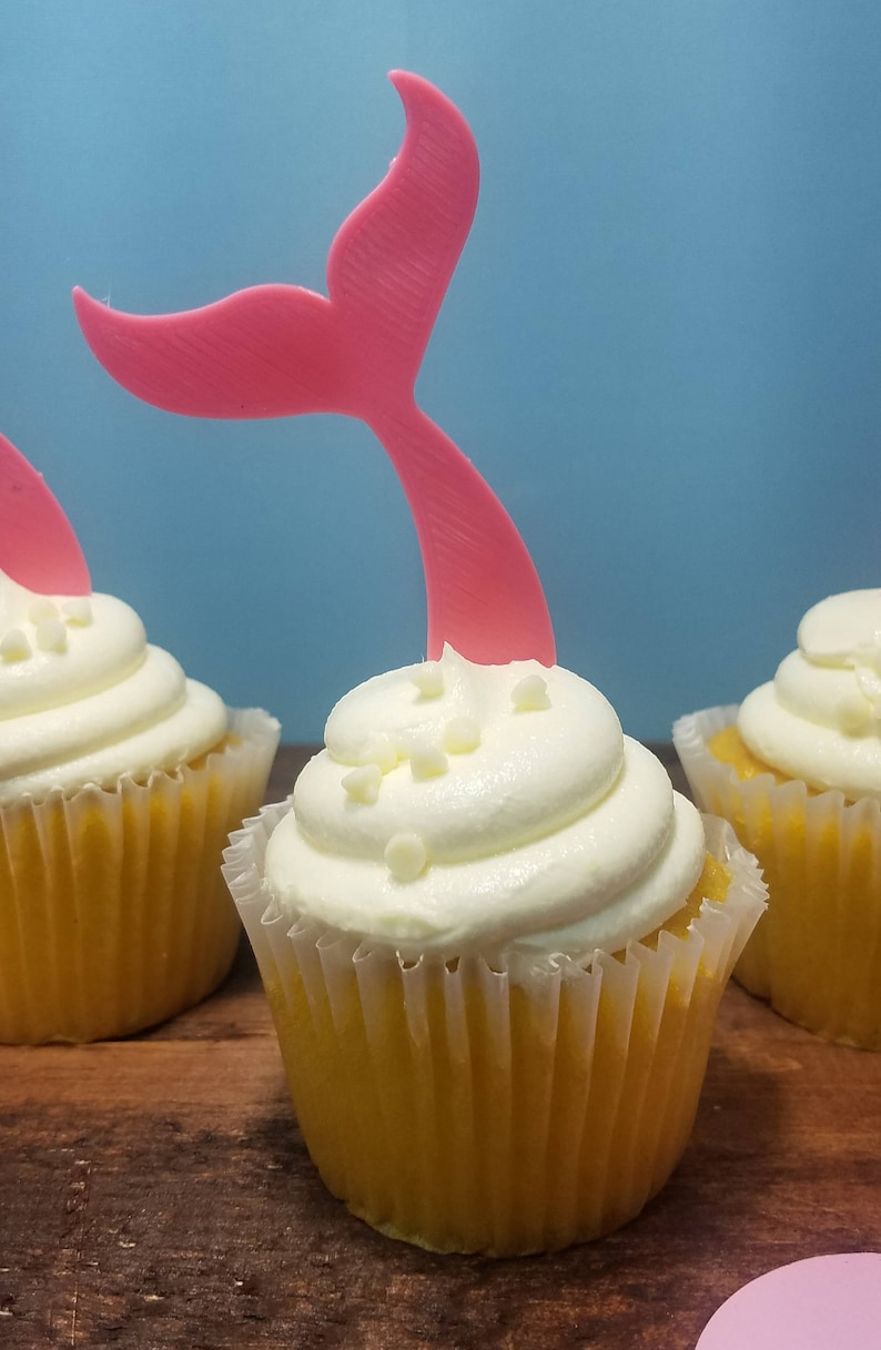 Mermaid Cupcake Toppers Mermaid BirthdayParty Choose Colors Mermaid Mermaid Party Favors Mermaid Tail Cupcake Toppers