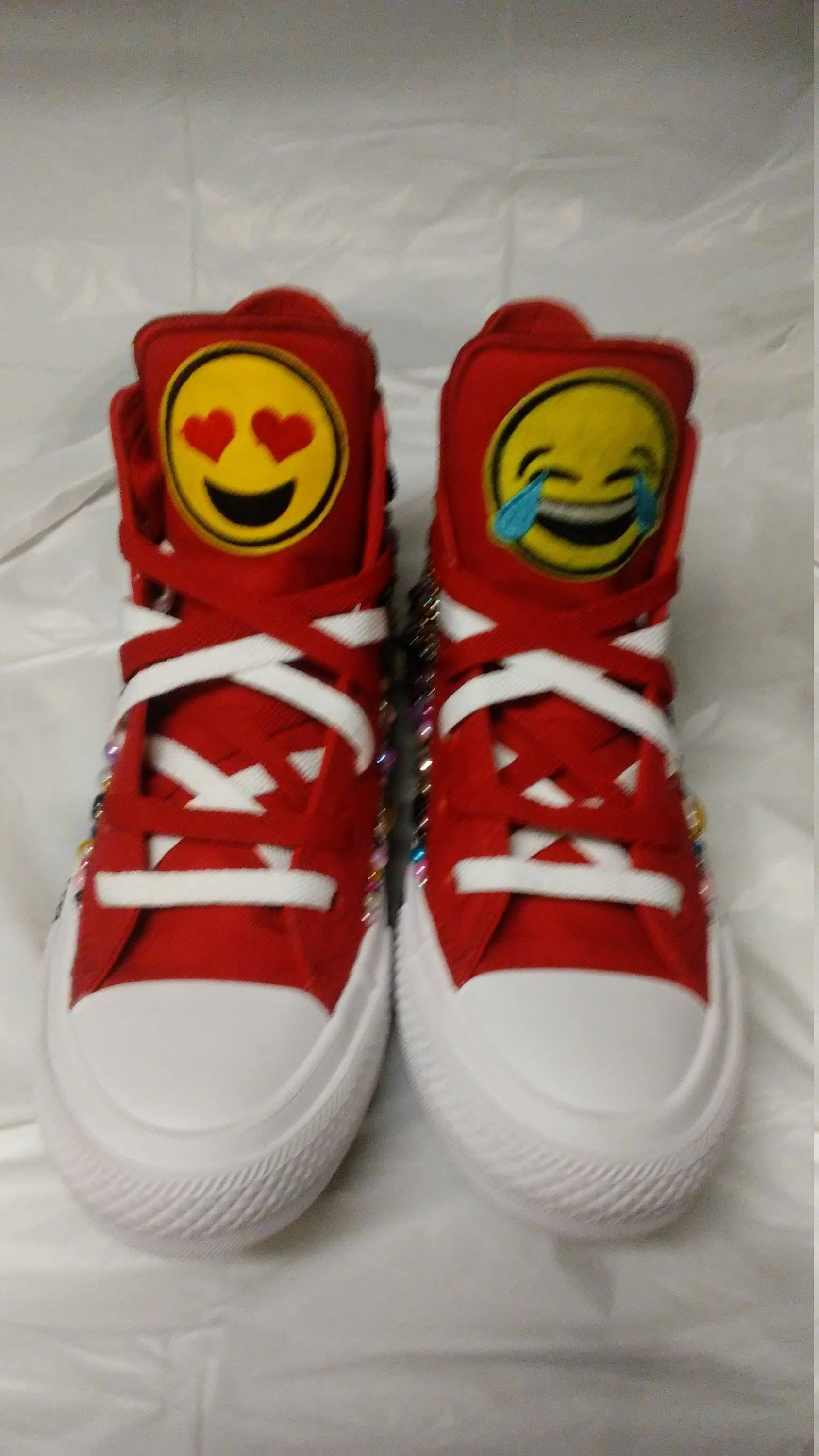 Custom Emoji Converse Shoes Emoji Birthday Bling Hand Etsy