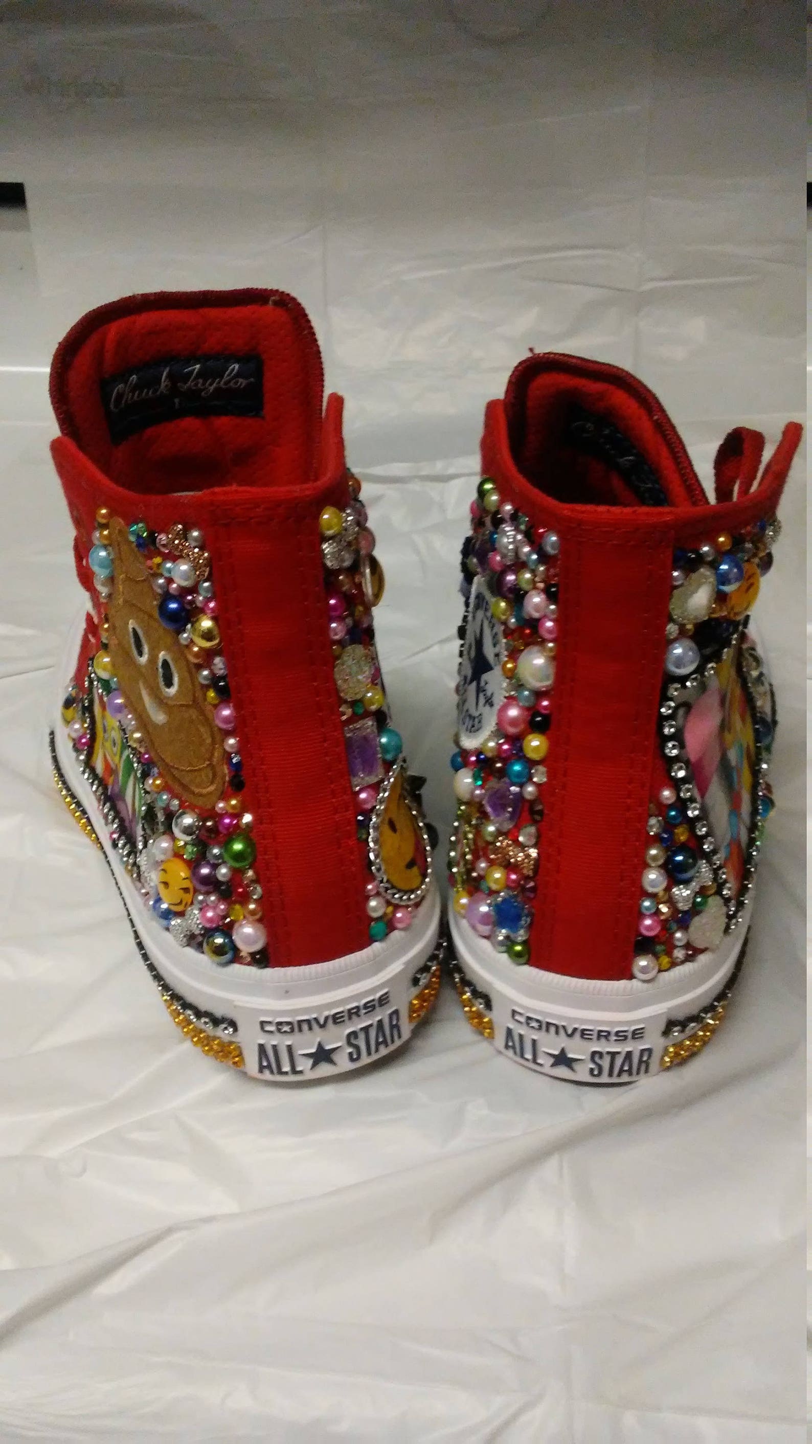 Custom Emoji Converse Shoes Emoji Birthday Bling Hand Etsy
