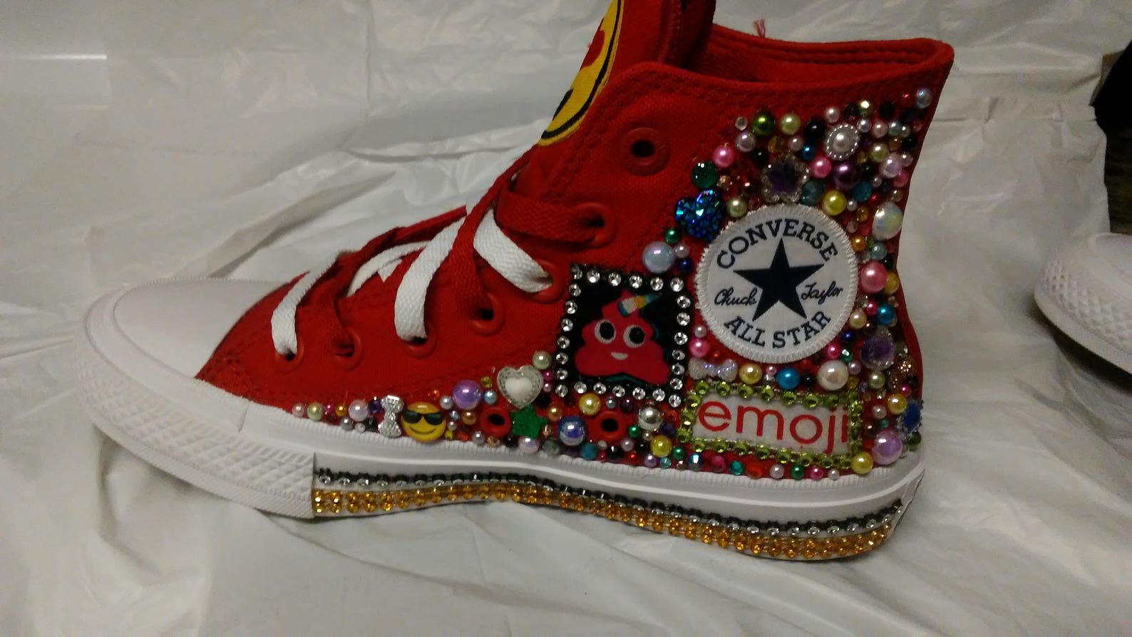 Custom Emoji Converse Shoes Emoji Birthday Bling Hand Etsy