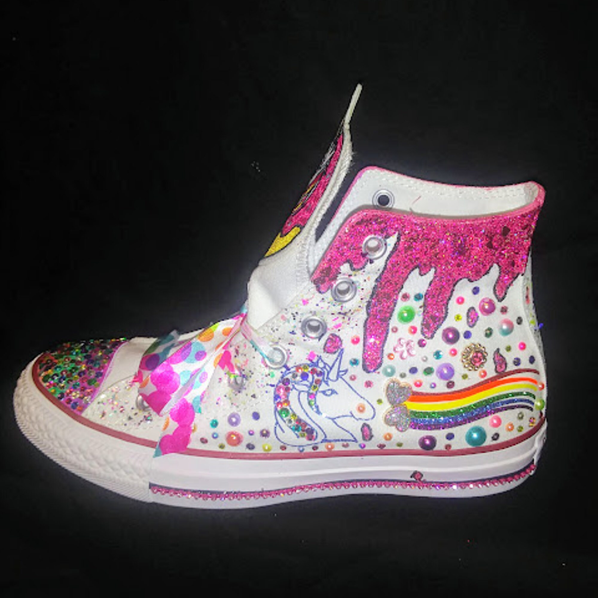 Unicorn Donut Drip bling Converse Rainbow Unicorn Lovers Be | Etsy