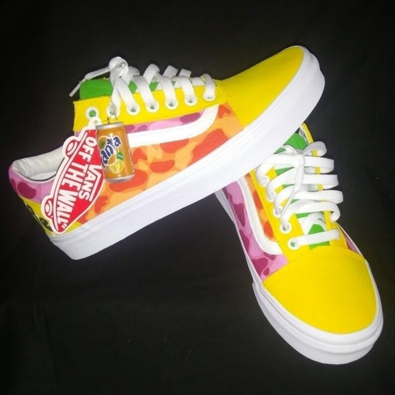 Custom Rainbow Fanta Soda Vans Colorful Soda Bottle Etsy