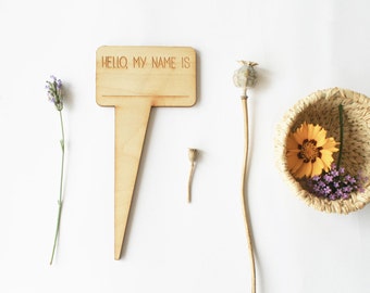 Hello, my name is... speech bubble planter sign