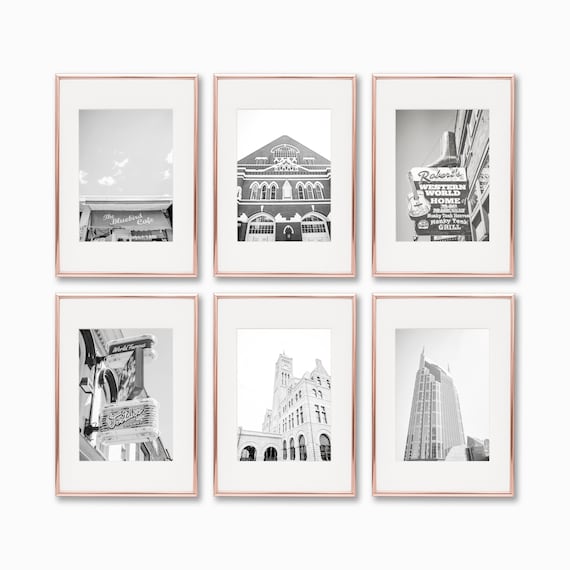 Nashville Print set of 6, Nashville Photography, Nashville Wall Art, Music City, Nashville Tn, Nashville Honky Tonks, Nashville Print Art