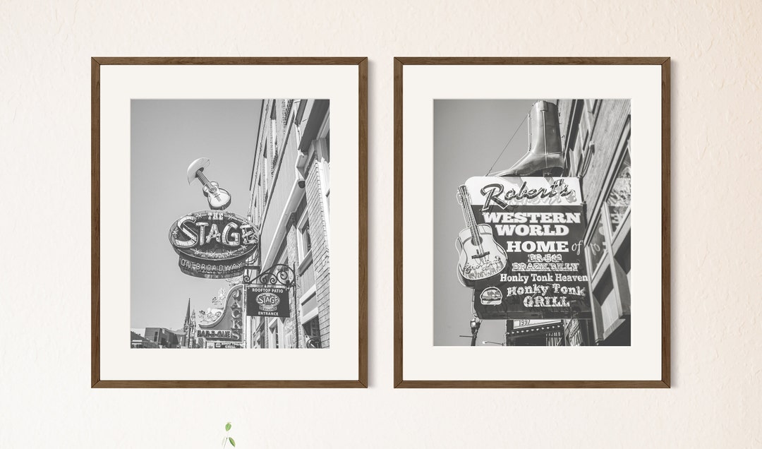 Nashville Photography Print Set, Honky Tonk, Music City Wall Art