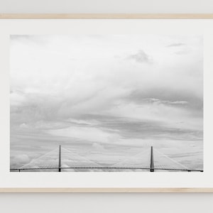 Charleston SC, Charleston Gift Idea, Bridge Wall Art, Cooper River Bridge, Minimalist Wall Art, Charleston Bridge Print, Southern Decor