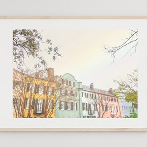 Charleston SC, Charleston Gift Idea, Rainbow Row, Charleston Wall Art, Charleston Row Houses, Pastel Wall Art, SC Gift Idea, Southern Art