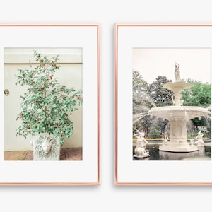 Forsyth Fountain, Savannah Wall Art, Savannah Print set, Savannah Decor, Savannah, Georgia, Savannah Home, Savannah Style, Print Set of 2
