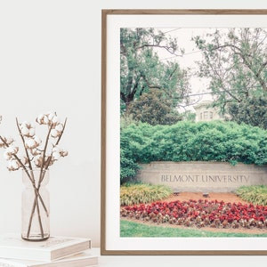 Belmont University, Nashville Print, Belmont Sign, Music City, Graduation Gift, Nashville Wall Art, Fine Art Print, Choose Your Size