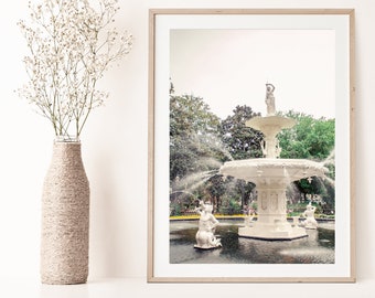 Savannah Photography, Forsyth Fountain, Savannah Ga, Southern Home Decor, Fine Art Print, Forsyth Park, Savannah Gift Idea, Savannah Print