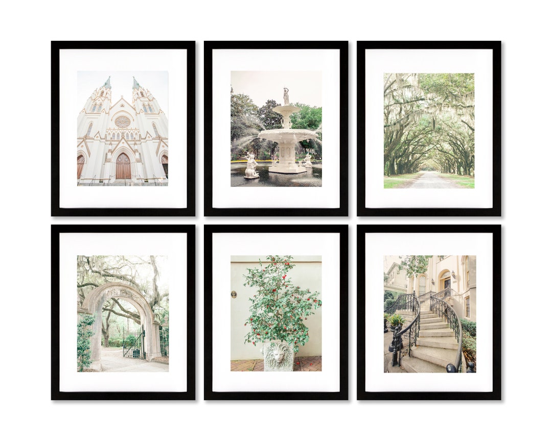Savannah Photography, Print Set of 6, Savannah GA Print, Historic