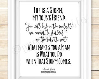 Printable Quote Alexandre Dumas Quote All Human Wisdom Is Etsy