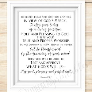 Romans 12:1-2, Be transformed by the renewing of your mind (Digital Download)