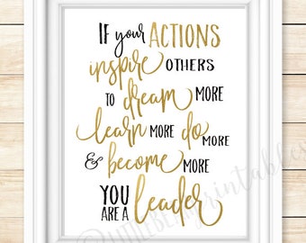 Leadership Quote Art Print: Inspire Others Office Decor (Digital Download)