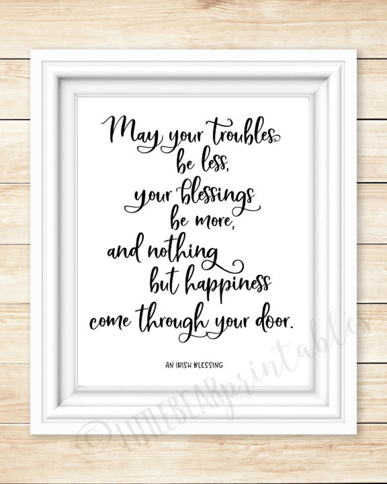 Irish Sign Plaque An Irish Blessing May Your Troubles Be