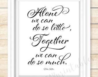 Helen Keller Quote Print: Inspiring Black and White Wall Art (Digital Download)