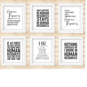 Funny HR Office Decor Prints: Human Resources Wall Art (Digital Download)