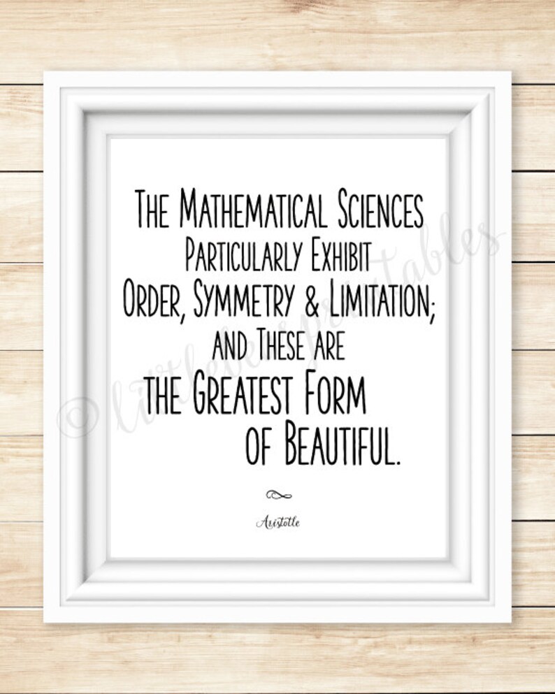 Math Quote Aristotle Printable Wall Art Mathematical Etsy UK