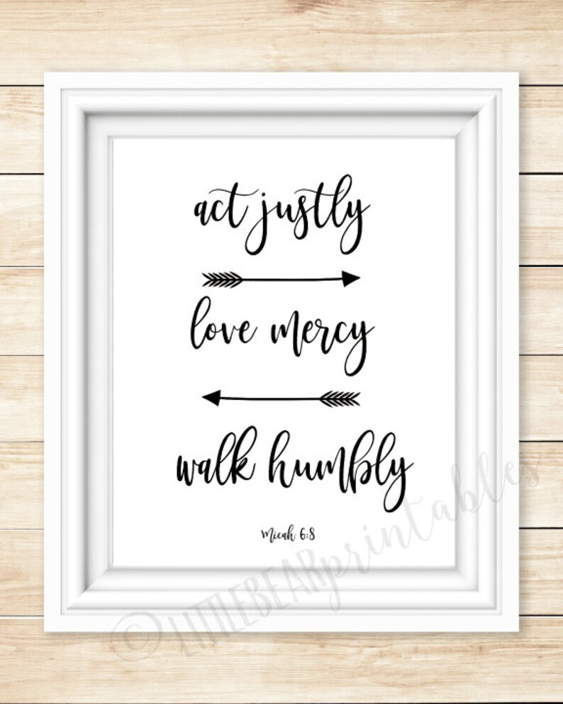 Micah 6:8 printable bible verse do justly or act justly | Etsy