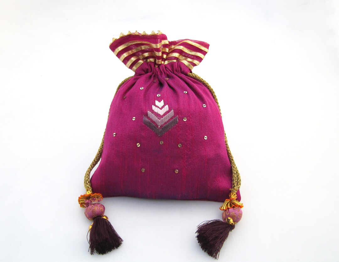 Buy Embroidered Drawstring Bags Online in India Etsy