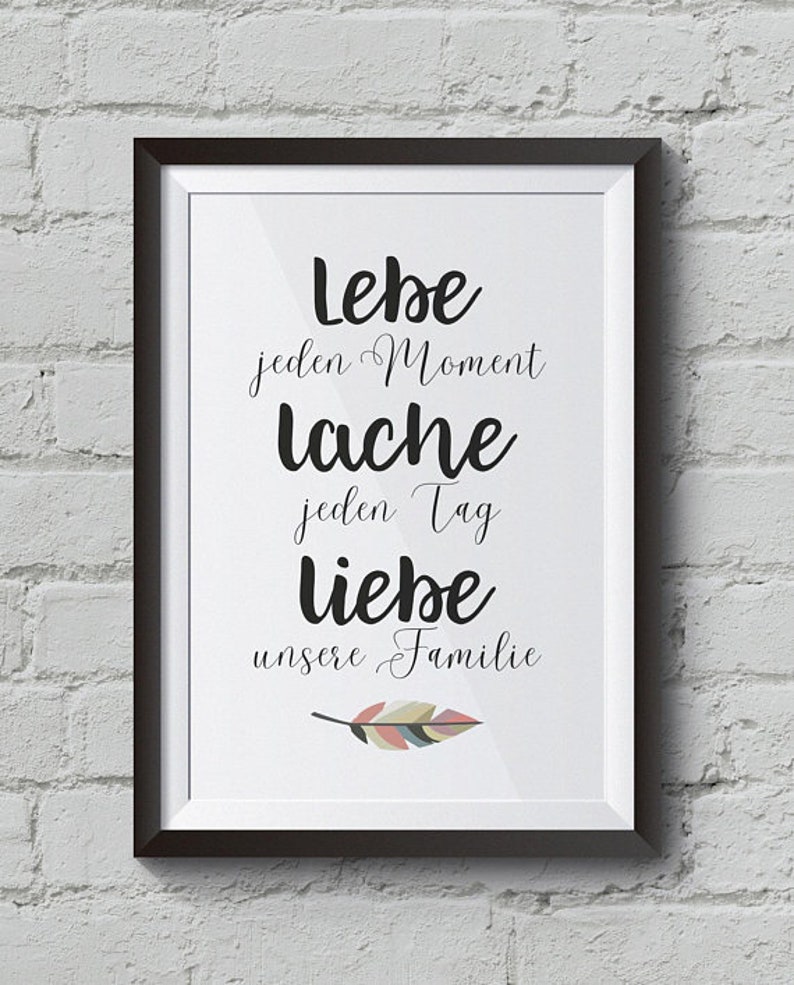 Lebe lache liebe Vivaclair Kunstdrucke Druck Poster in A4 Etsy