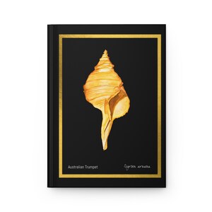 Sea Shell Journal, Seashell Diary, Conch art print, Gift for shell lovers, Ocean Lover Gifts, Sea shell art print, Hardcover Journal