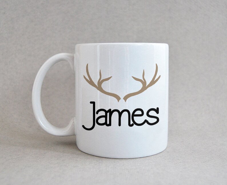 Personalized Mug for Him 11oz Name Mug With Antlers Custom Etsy Denmark