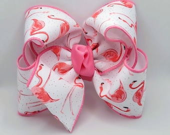 Pink Flamingo Bow  Glitter Flamingo Pink Summer Bird