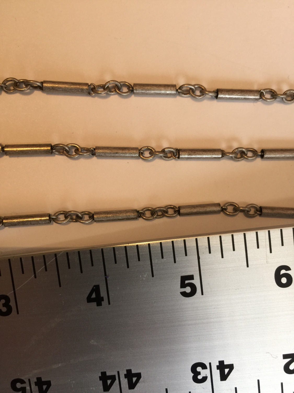 Antique Silver Designer Tube Design Chain – – – per Foot - Etsy