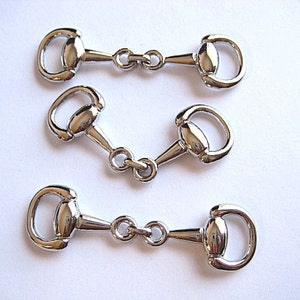 3 Medium Silver Plated High Quality Snaffle Bit--Make Fabulous Equestrian Jewelry ~2.25”(60mm) x ~.75”(18mm)