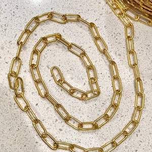High quality Paper clip chain-Gold Plated-Open link...16 x 7 x 1.6… Choose your length