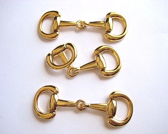 3 X-Large Gold Plated High Quality Snaffle Bit--Make Fabulous Equestrian Jewelry ~3 1/8” (78mm) x ~1”+ (28mm)