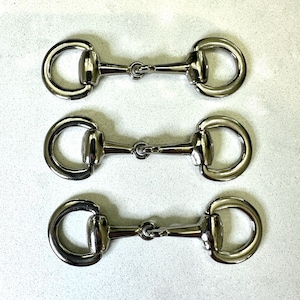 Filete de filete - 3 piezas medianas plateadas de alta calidad - Ideal para joyería y artesanías ecuestres ~2,25” (62 mm) x ~0,75” (19 mm)